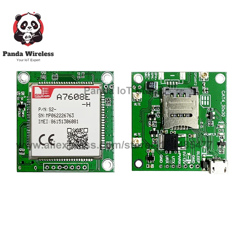 บอร์ดหลัก SIMcom A7608E-H รองรับ LTE CAT1+GNSS พร้อมขั้วต่อแบบแถวเดียว ความแม่นยำสูงระดับอุตสาหกรรม สำหรับ PCB/SMT รองรับ GNSS เป็นตัวเลือก