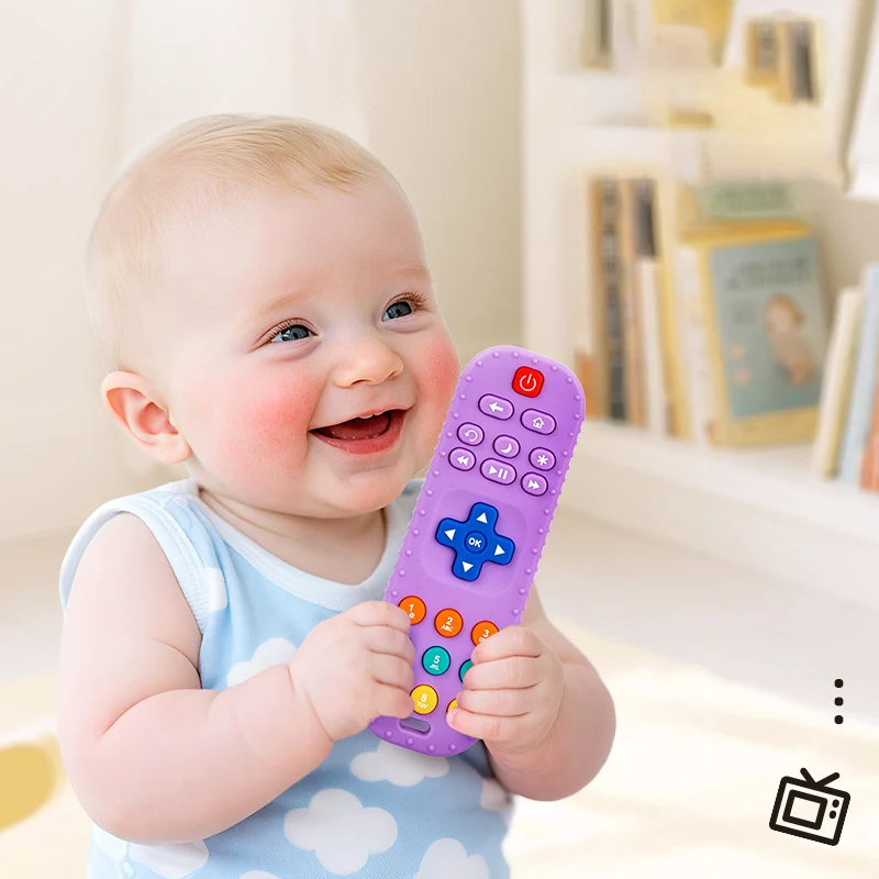 1pc Baby Silicone Remote Control Model Teething Toy, Soft Teether Toy, Suitable For Toddler Boys And Girls, Gift For Baby