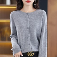 High-Grade Knit Sweater Crewneck Cardigan Coat Autumn And Winter New Middle-Aged And Elderly Women's Fashion ZD060 - Image 5