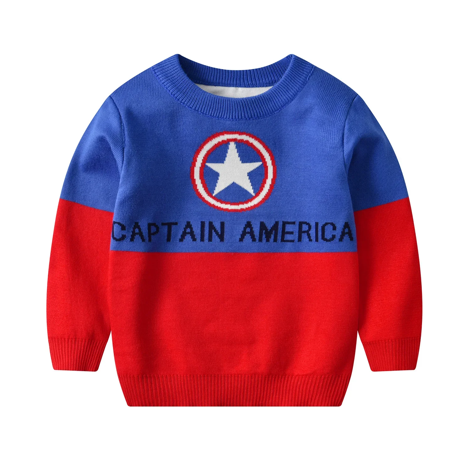 2-3Years Red Cartoon Hero Spider Web Print Kids Sweatshirt Crew Neck Long Sleeve Pullover Soft Casual Tops For Boys Autumn