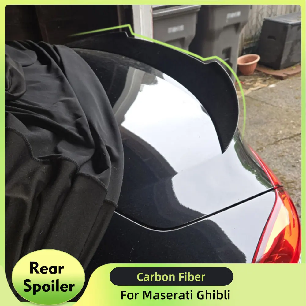 

Real Carbon Fiber Car Rear Spoiler Trunk Boot Lip Wing for Maserati Ghibli S Q4 4-Door 2014-2017 Rear Wing Spoiler