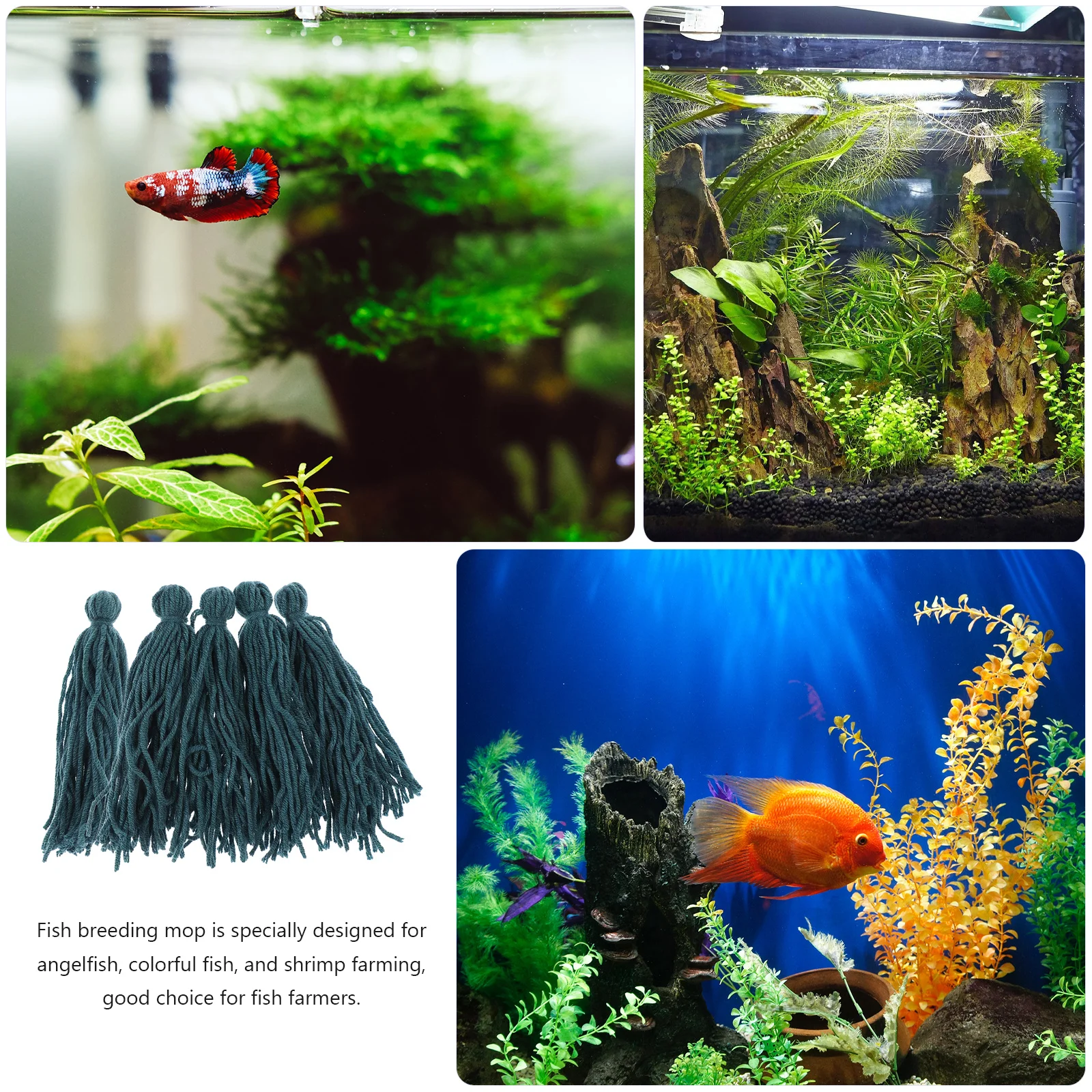 

5pcs Fish Spawn Barrel Tool For Angelfish Shrimp Aquarium Tank Spawning Mop Fish Spawning Barrel Tank Adornment