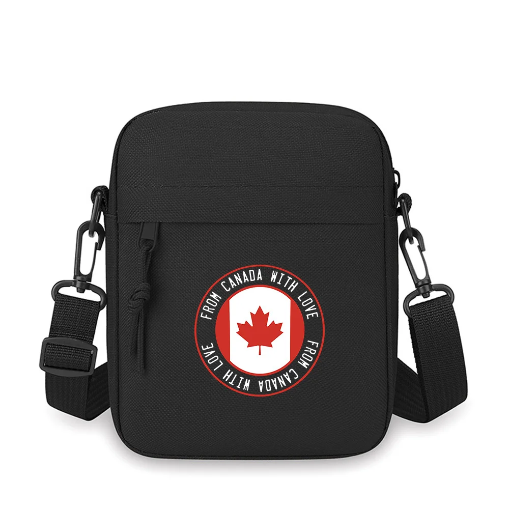 

Maple leaf Canadian flag love from Men Crossbody Bag Single Shoulder Women Cartoon Anime Film Printing Design Unisex