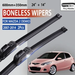 For Mazda 2 Demio  2007-2014 Car Wiper U-type Soft Rubber Boneless Wiper HD Quiet Durable Automotive Wiper 24