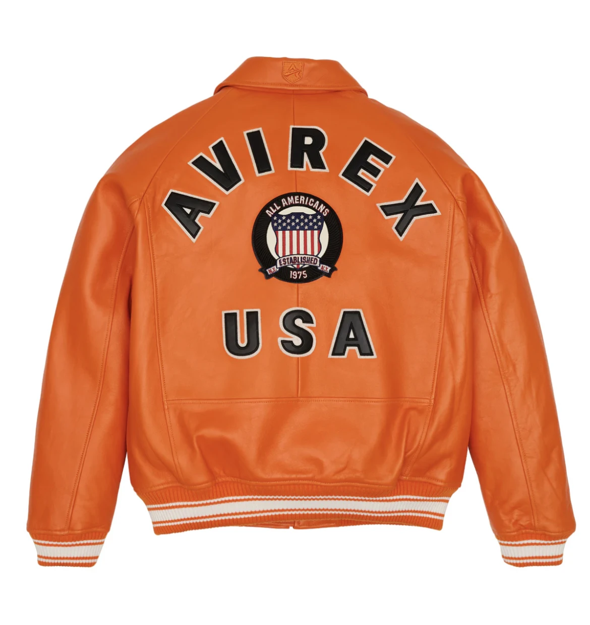 AVIREX 2024 new listing leather flight suit jacket French sheepskin men\'s fat plus size loose version of the casual spring coat