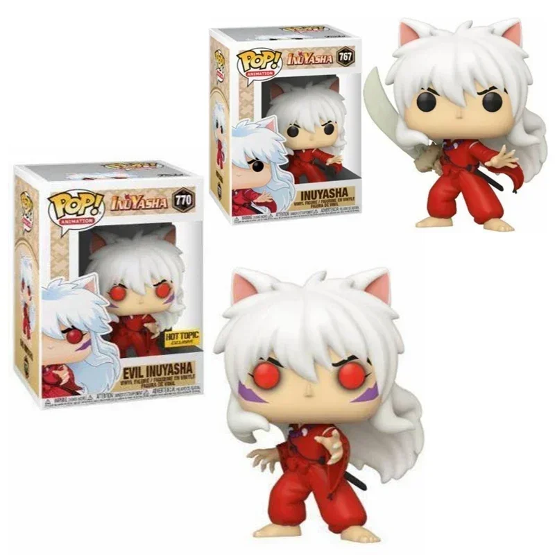 FUNKO POP Animation Evil Inuyasha 770# Red Eyes Exclusive Figure Inuyasha 767# Action Figure Toys Car Decoration Gifts for Kids