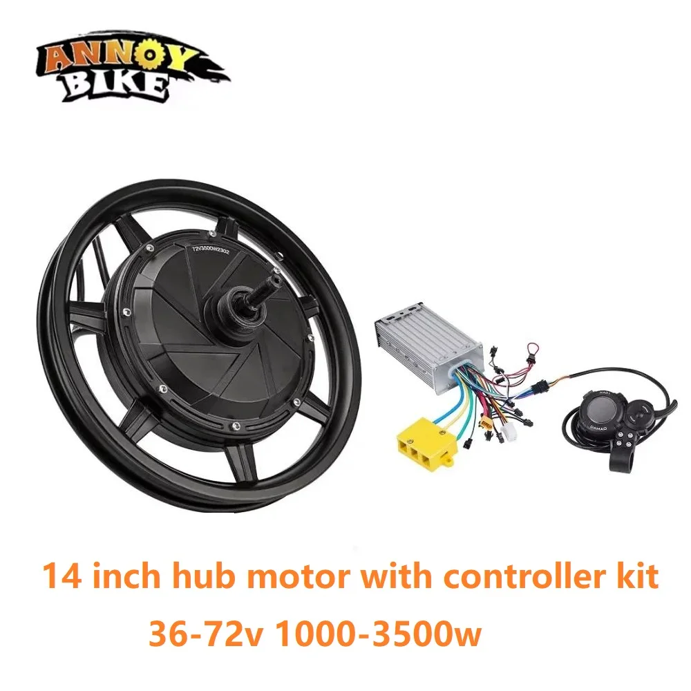 

Scooter wheel motor Kit 120km/h Powerful Electric Hub Motor Controller Wheel Kit for Bicycle Wheel 14 inch 48-72V 2000-3500W