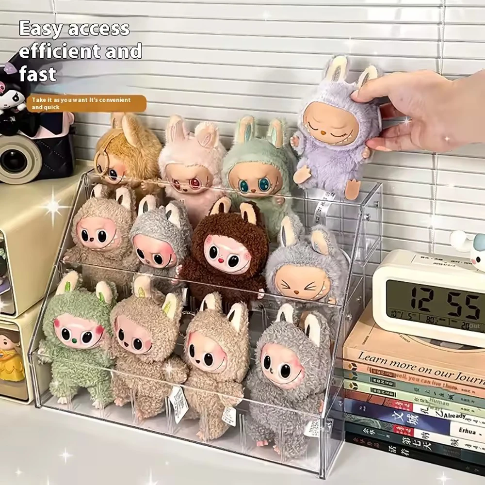 Labubu Pendant Display Box Rotating Transparent Labubu Doll Handmade Blind Box Storage Display Rack Decoration In Stock