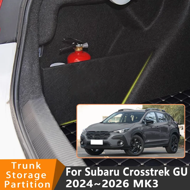Auto Accessories For Subaru Crosstrek GU 2024~2026 2025 MK3 Car Organizer Trunk Side Partition Trunk Interior Storage Box Parts