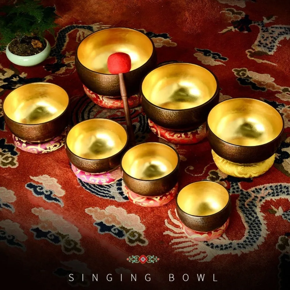 

Медитация Непальская медная поющая чаша, буддийские тибетские поющие чаши ручной работы, звуковая терапия, музыкальные ударные инструменты