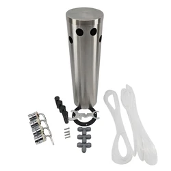 KegLand 4 Tap Stainless Font Kit with SS Duotigh Shot Shanks and Black Handles(Without Tap) Beer Home Brewing