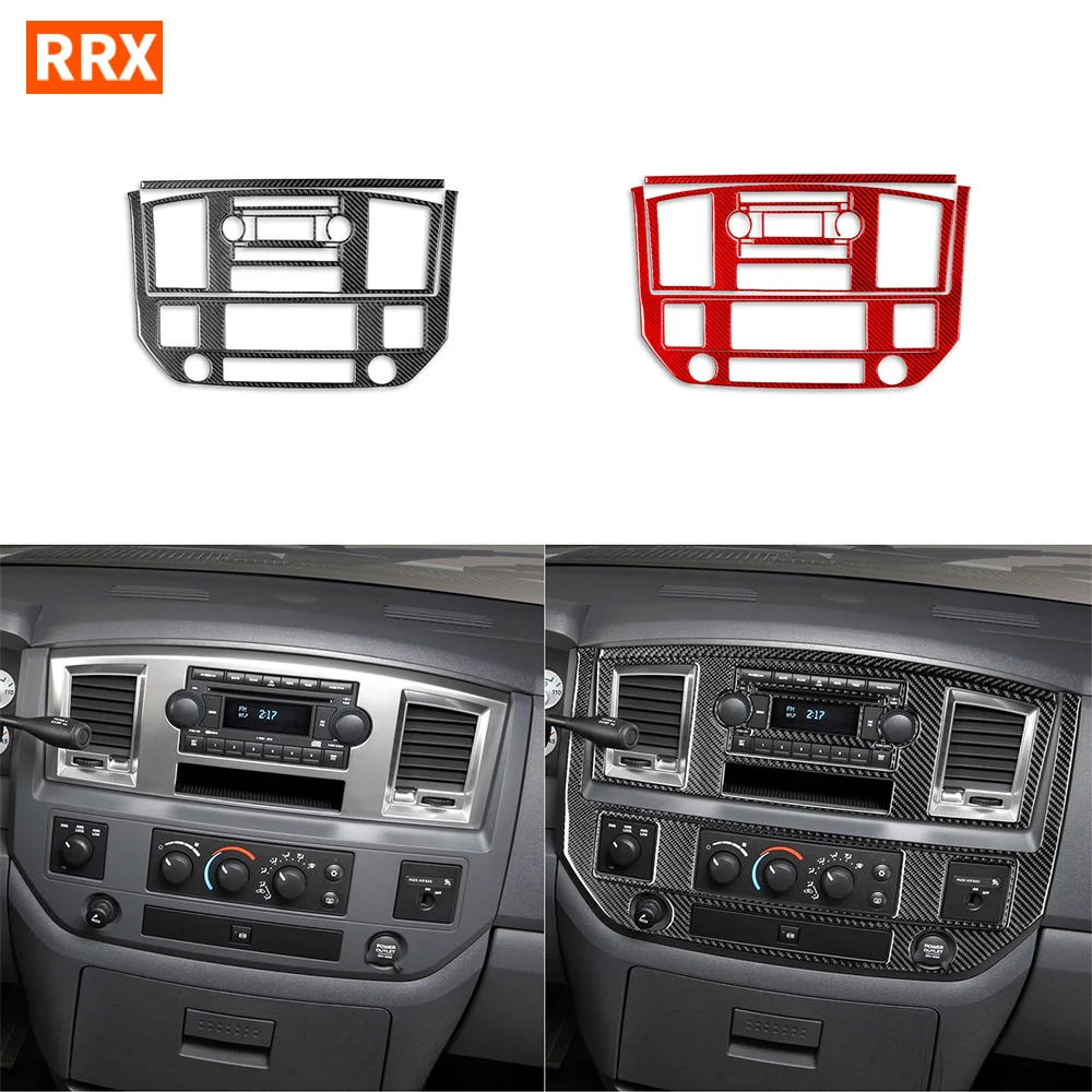 

For Dodge Ram 1500 2006-2008 2500/3500 2006-2009 Carbon Fiber Car Central Radio Temperature Control Panel Set Trim Parts