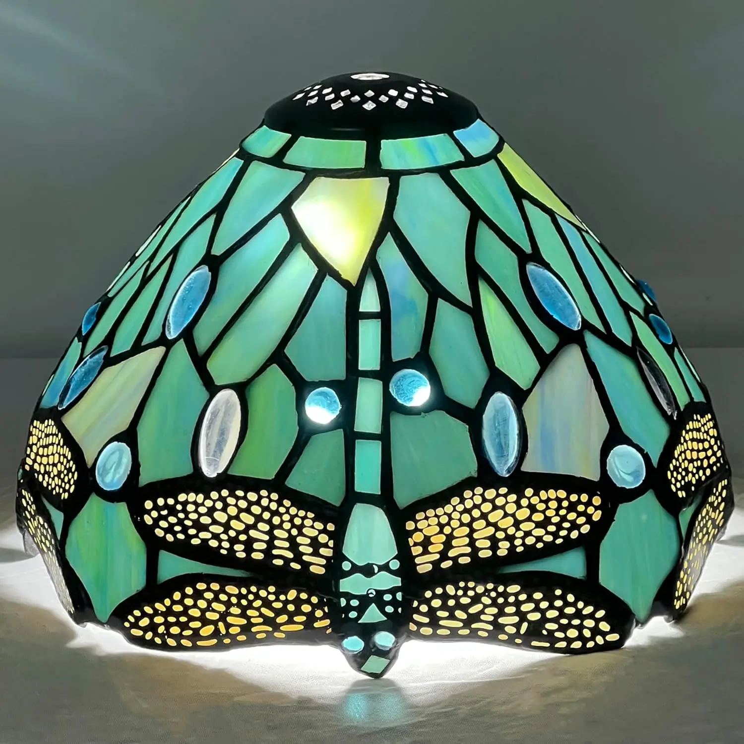 

Small Tiffany Lampshade Replacement Only Stained Glass Style Lamp Shade 8 Inch Fit for Table Desk Lamp, Pendant Ceiling
