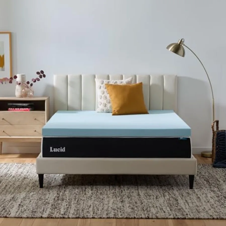 

Memory Foam Mattress Topper, Size Cooling Gel Bed Topper Preassure-Relieving Deep Plush Feel Ventilated Breathable Design Certi