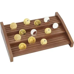 3-Tier Wood Challenge Coin Display Holder Holds 90-100 Coins 12 Rows Camel Military Coin Rack Army Coin Display Stand