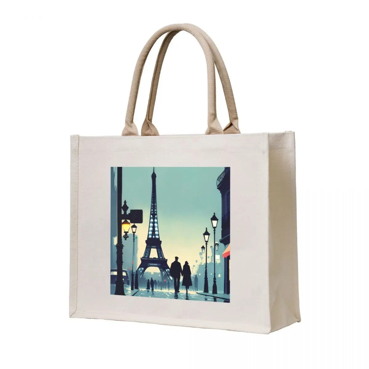 

“Vintage Parisian Nightscape: Eiffel Tower Romantic Art Print”…Drawing By Carraann Tote Bag the tote bag Women's shopping bag