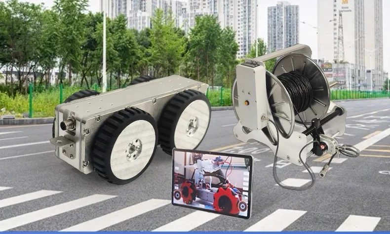 تخصيص CCTV 120 مللي متر WIFI أنبوب صغير فحص الزاحف كاميرا روبوت IP68 مقاوم للماء 100-200 متر كابل APP برنامج العد طول