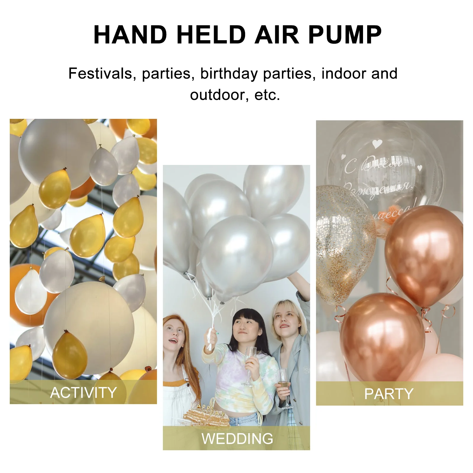 Inflator Air Pump Party Balloon Manual Balloons Hand Held Portable Pumps Inflators