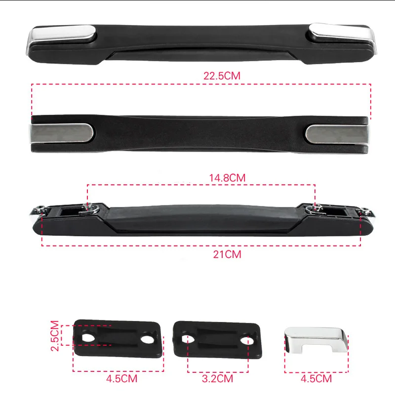 22.5cm Replacement Suitcase Handle Aluminum Luggage Parts Rubber Pull Carry Strap Trolley Accessories Universal Telescopic Hand