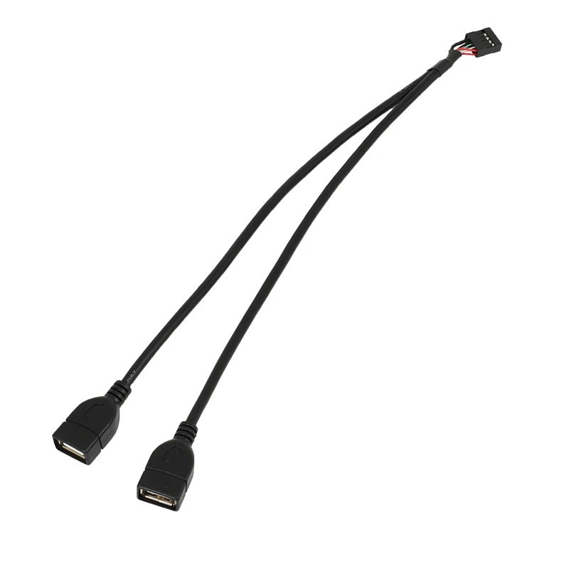 듀얼 USB 2.0 수 어댑터, 30cm 10 핀 마더보드 암 헤더, 2 포트, 듀폰 Y 스플리터 케이블, 10 핀/2AM, 신제품