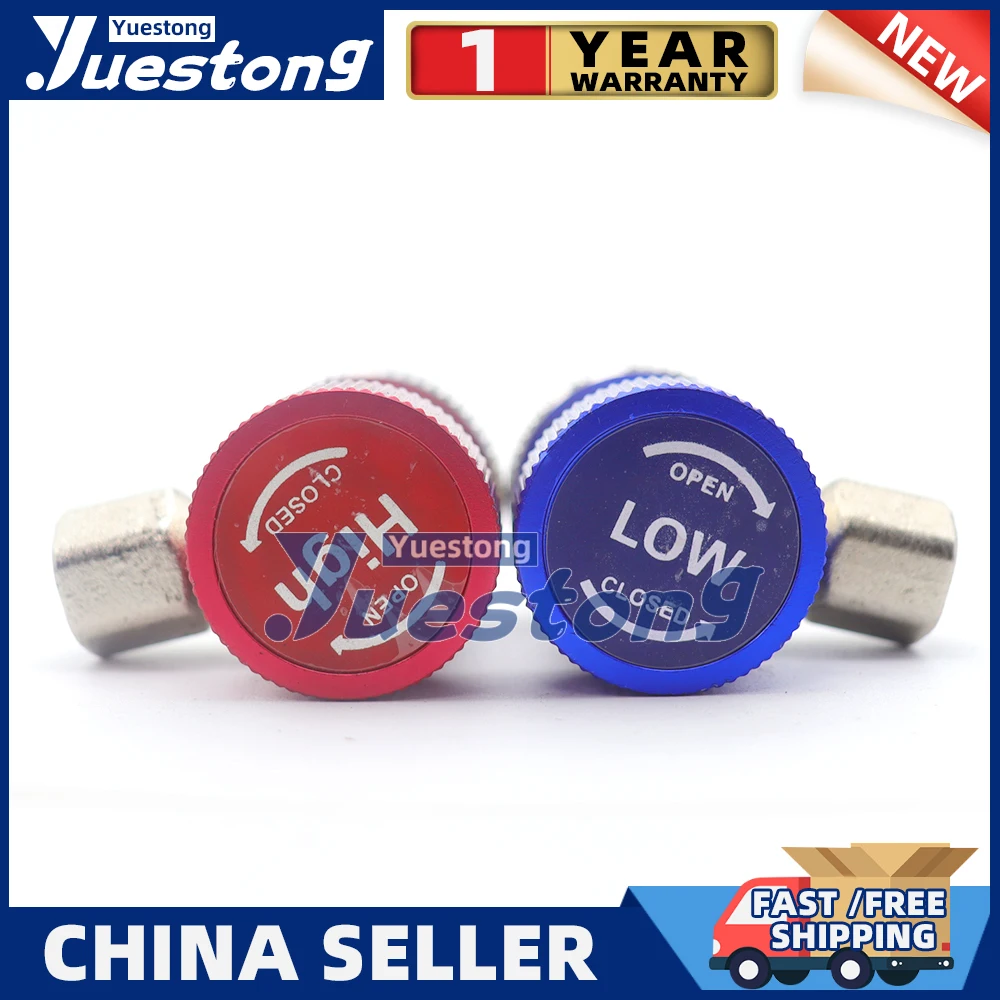 R134A H/L Auto Car Quick Coupler Connector Brass Adapters Air Conditioning Refrigerant Adjustable AC Manifold Gauge