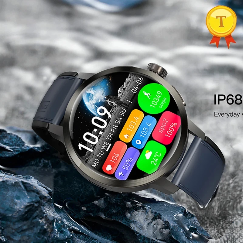 4G Smart Watch men Android 8.1 OS 1.75 Inch Round AMOLED Screen IP68 Smartwatch Android GPS Wifi 1520mAh Battery long standby