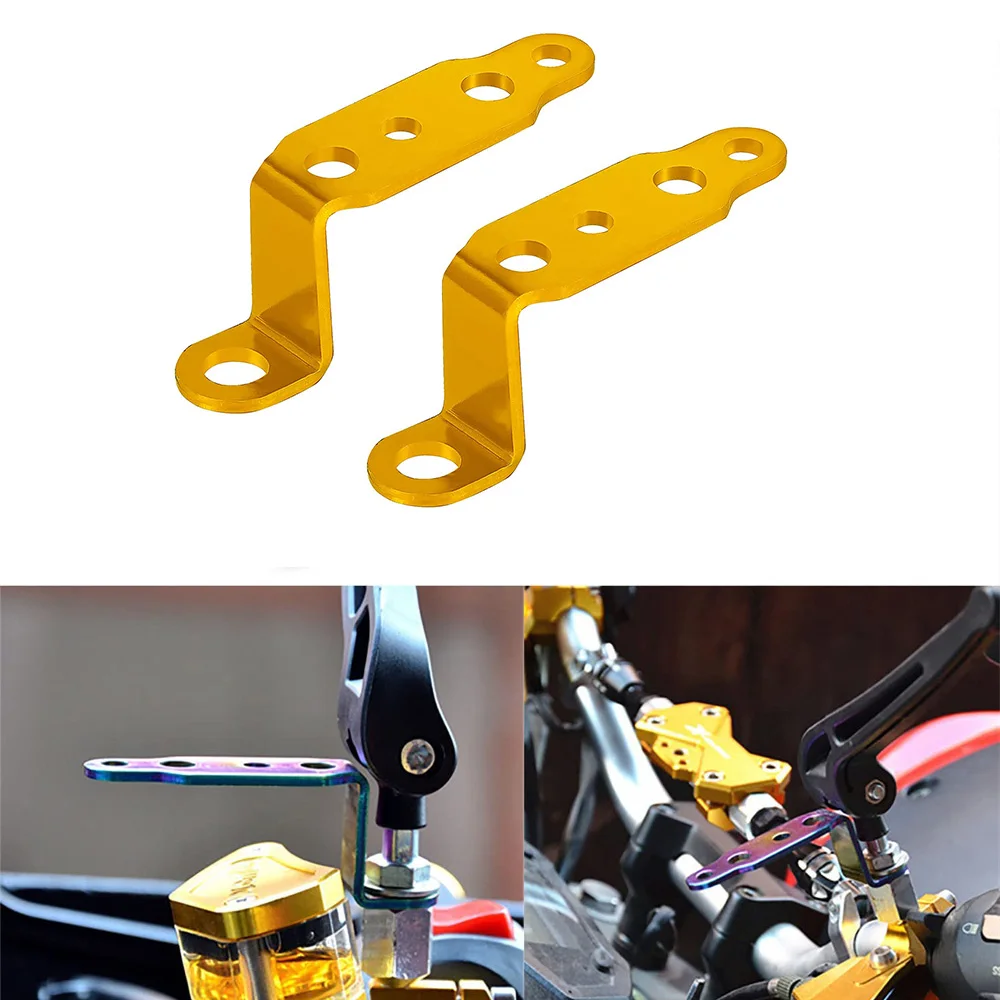 1pair Motorcycle LED Headlight Bracket Rearview Mirror Lamp Spotlight Extension Holder Clamp Motorbike Scooter Accessories