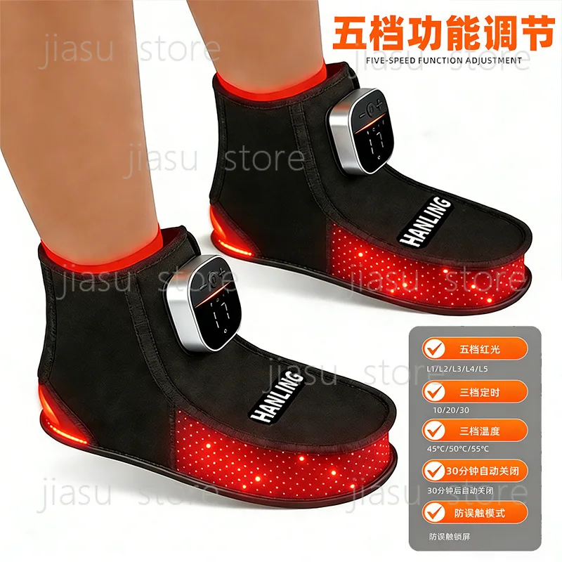 Heating Light Therapy Foot Wrap LED Red Blue Near Infrared Slipper Relieve Foot Ankle Discomfort For Daily Care
