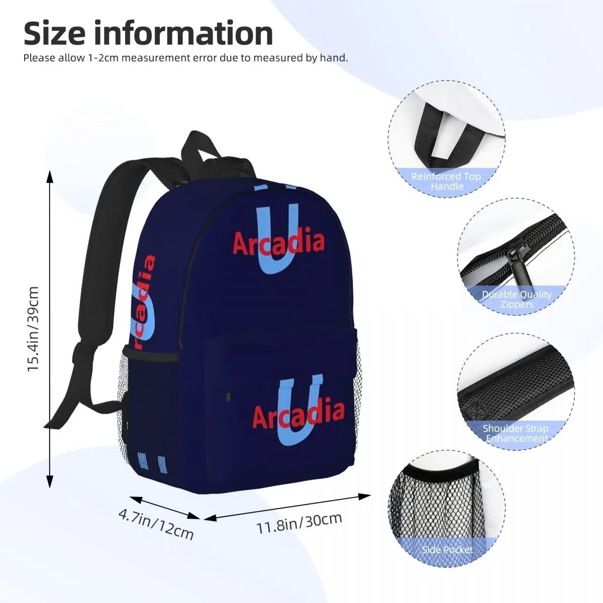 Arcadia U mochila de diseño abstracto para adolescentes, bolso escolar informal para niños, mochila para portátil, bolso de hombro de gran capacidad