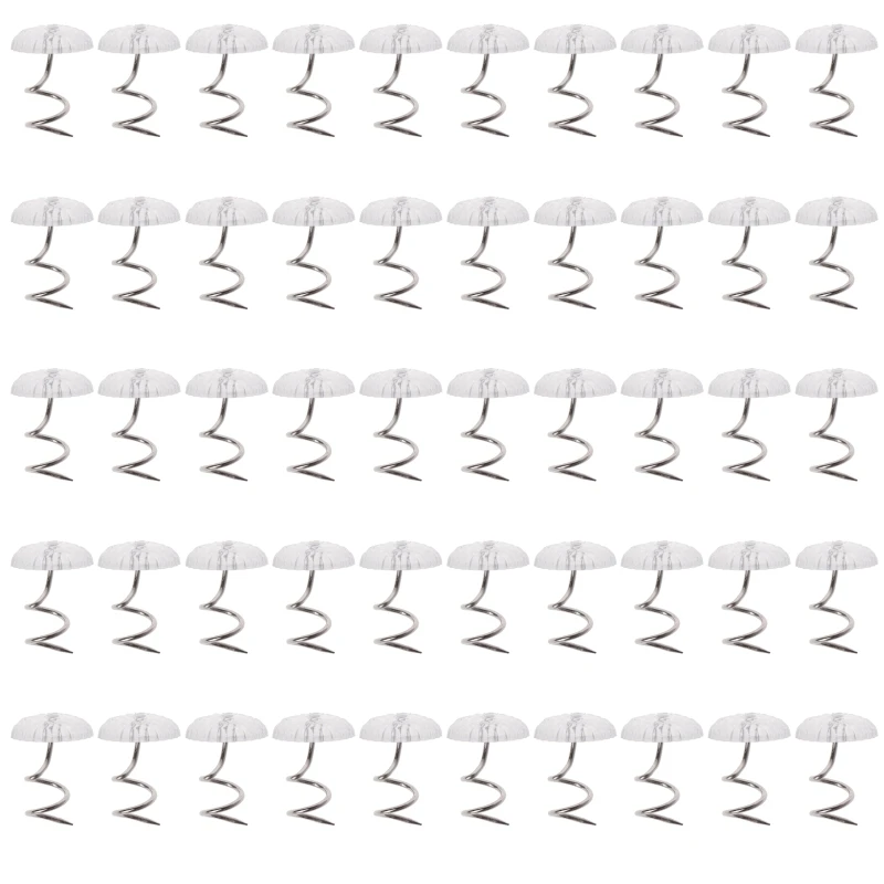 50 Pcs Transparent for Head Twist Pins Furniture Decorative Tacks Upholstery for Slipcovers Bedskirts DIY Proj