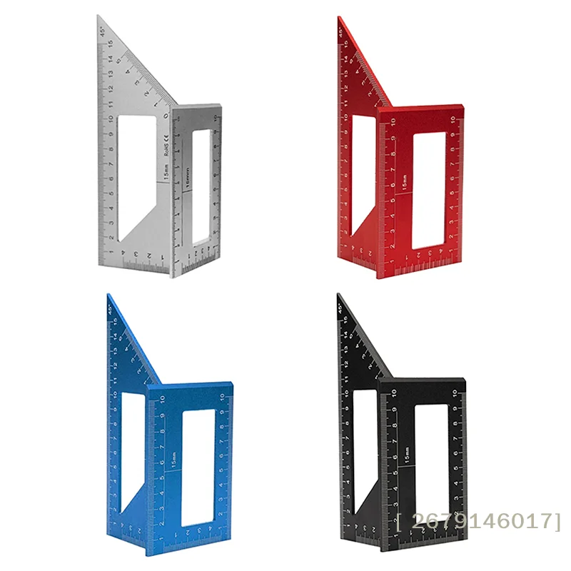 {Summer2} 45/90 Grad Aluminiumlegierung Präzises Holzbearbeitungs-Winkellineal Markierungsmessgerät Zimmermannswerkzeug〔YY26〕