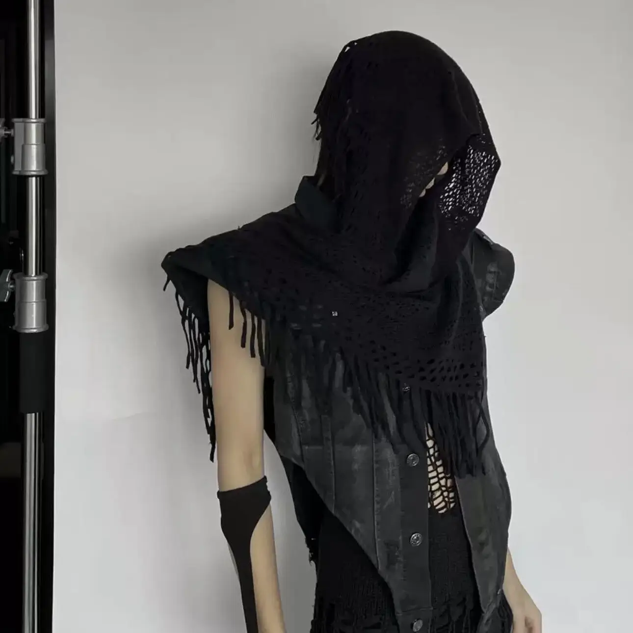 Fashion Medieval Style Medieval Cloak With Viking Brooch Beggar Style Hooded Shawl Scarf Scarf Cape Streetwear