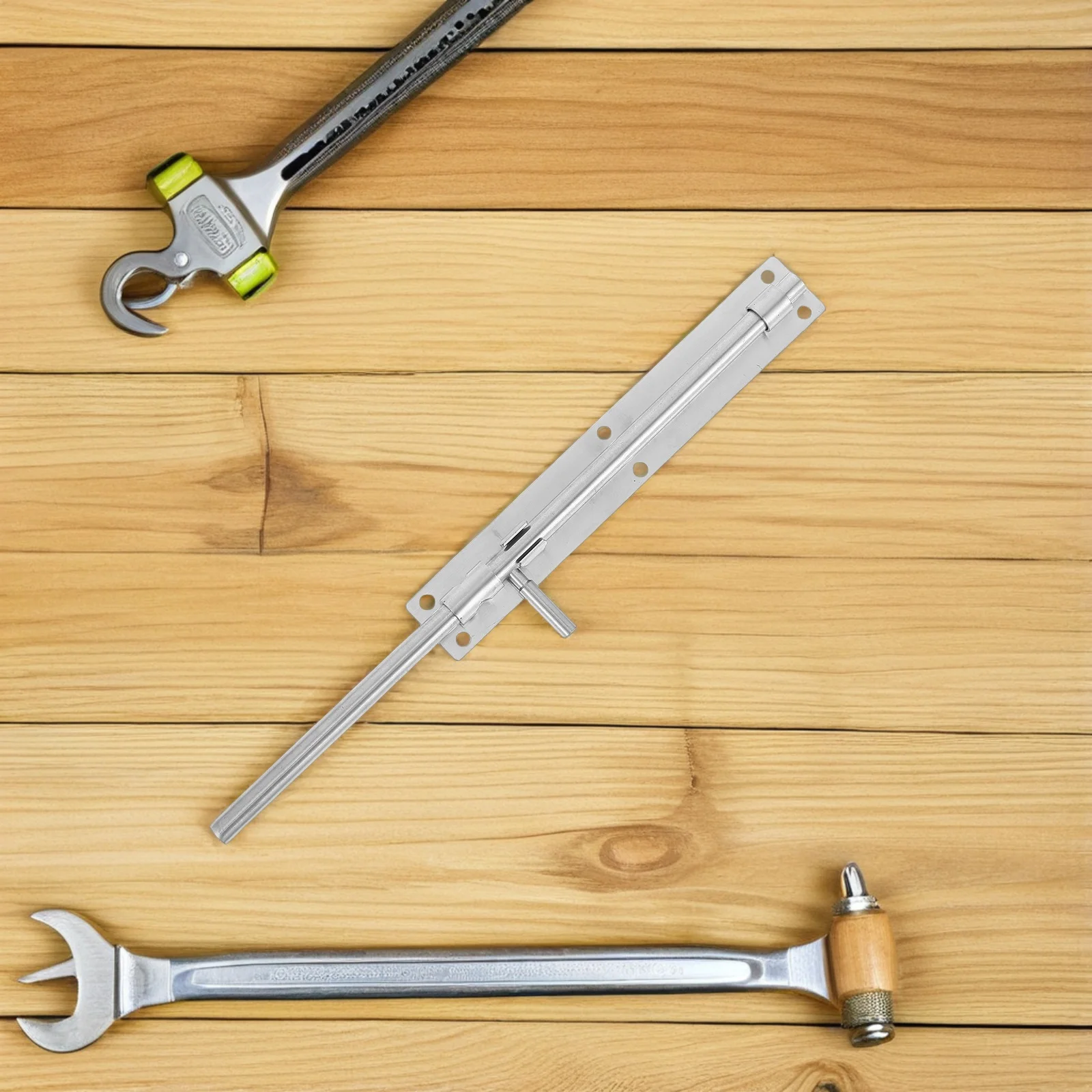 

38.5cm Thickened Stainless Steel Slide Bolt Latch Gate Floor Latch Easy Install Barn Door Lock Fence Gate Drop Rod