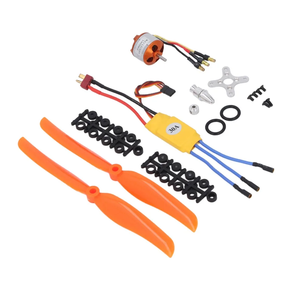 Durable 1400KV Brushless Motor 5V 2A BEC 3.5mm Plug Propeller Set 30A ESC 8060 Propeller RC Motor Kit For Quadcopter