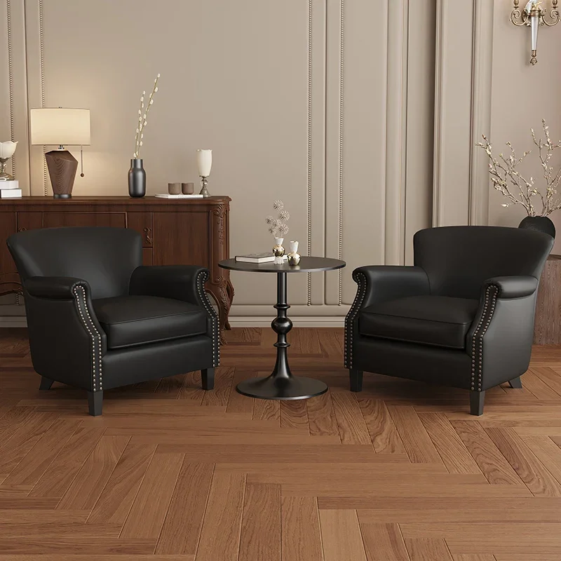 Medieval style guest cigar chair hotel lobby reception negotiation godfather chair bar cafe leisure table and chair combination