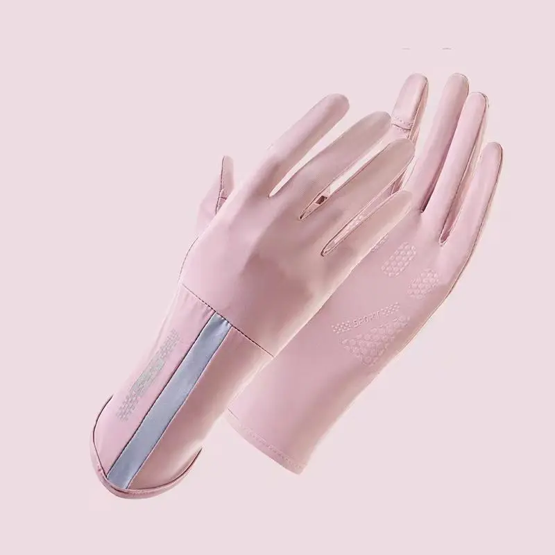 Summer Sun Protection Gloves for Women Driving and Biking Outdoor Non-Slip Breathable and UV-Resistant Flip Touch Screen Oversle