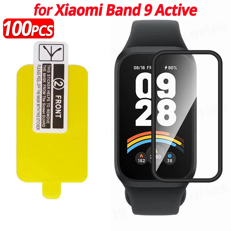 1 Pack Film for Xiaomi Smart Band 9 Active Screen Protector Films 3D Mi Band 9 Active for Redmi Band 3 TPU Hydrogel Protective