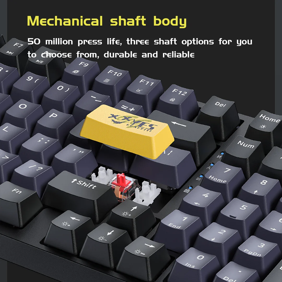 Onikuma لوحة المفاتيح الميكانيكية السلكية مريح Rgb الخلفية الشاي محور 98 مفتاح مكتب لعبة لوحة المفاتيح لأجهزة الكمبيوتر المكتبية الكمبيوتر المحمول