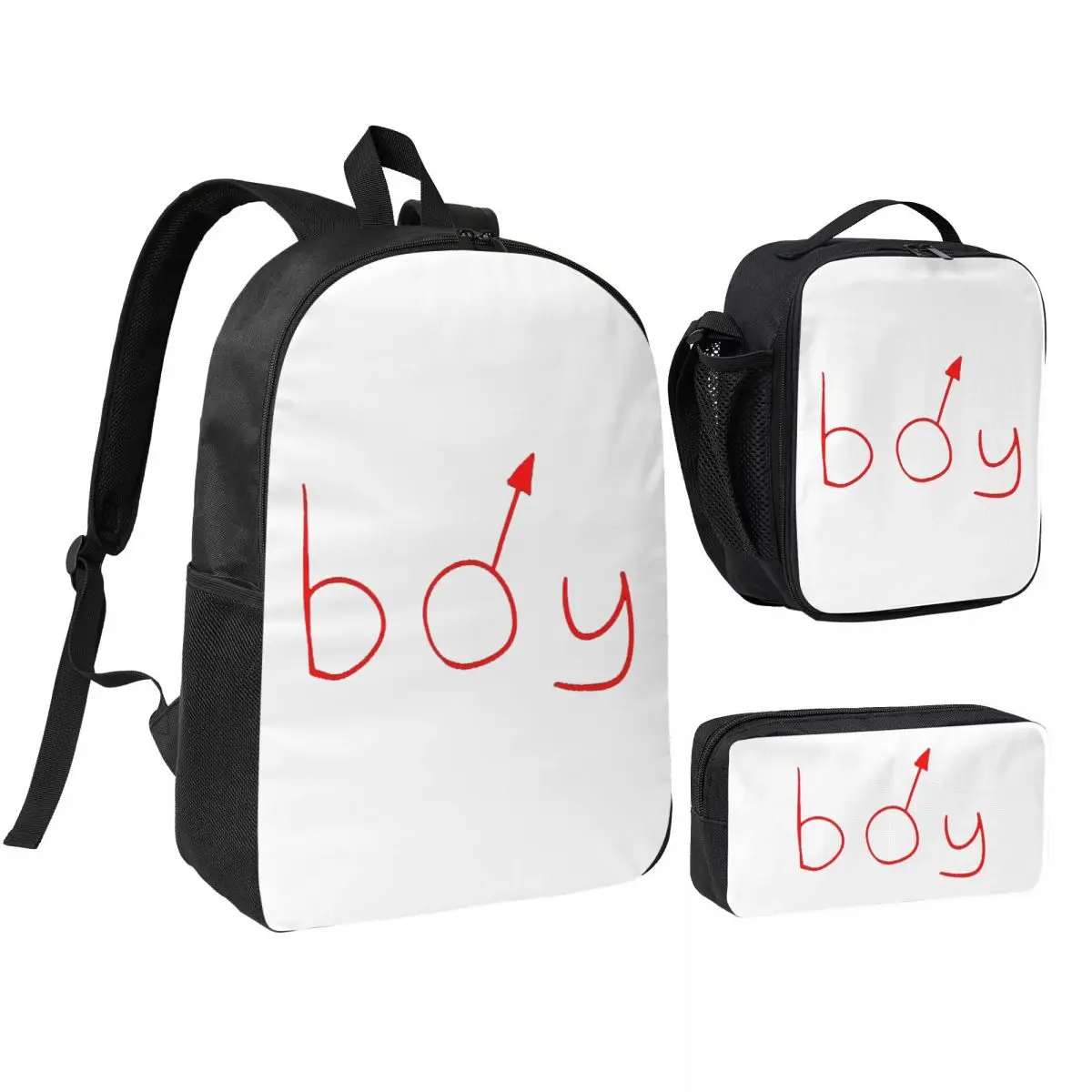 

Boymoder Hat And Shirt Backpack Student BookBag School Bag Shoulder Bags 3ps Insulated Lunch Bag Pencil Case