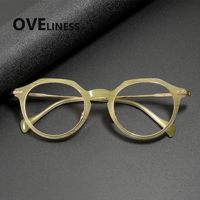 

Оправа для очков из ацетата и титана, мужская модная дизайнерская квадратная оправа, женские винтажные очки, японские очки