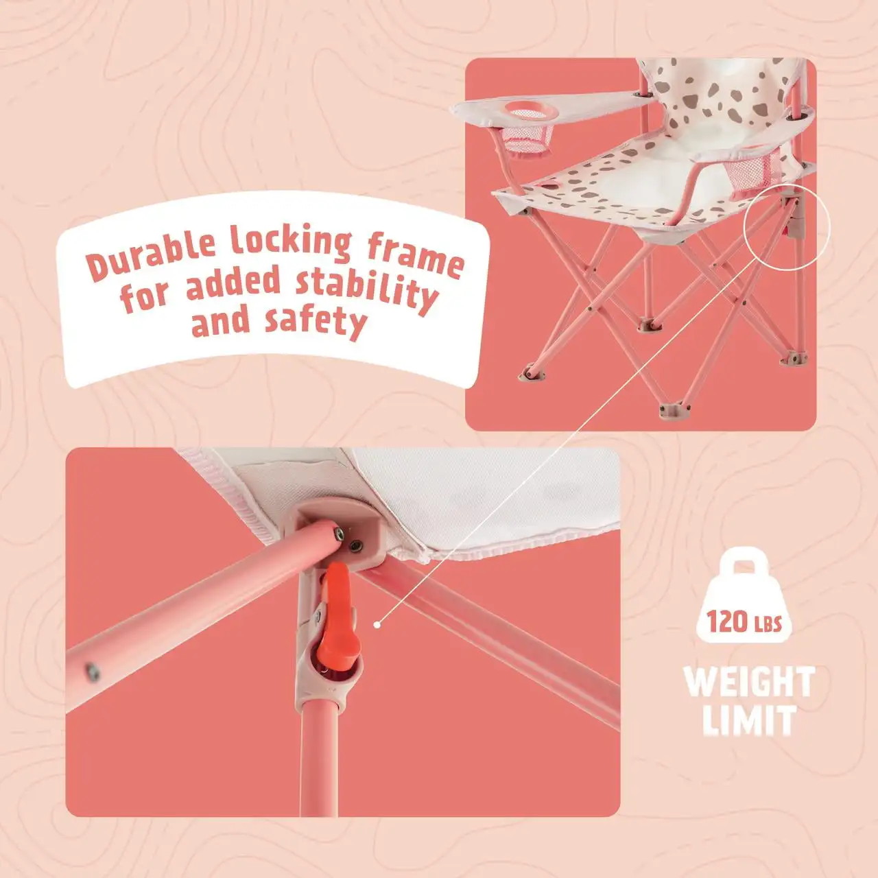 Cadeira de acampamento infantil - rosa