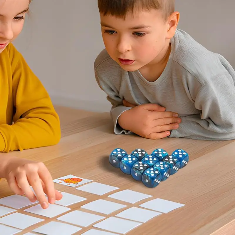 

Набор кубиков, 10 шт., 6-сторонние акриловые настольные игры, игральные кости, гладкие катящиеся портативные развлекательные аксессуары для женщин, мужчин, подростков