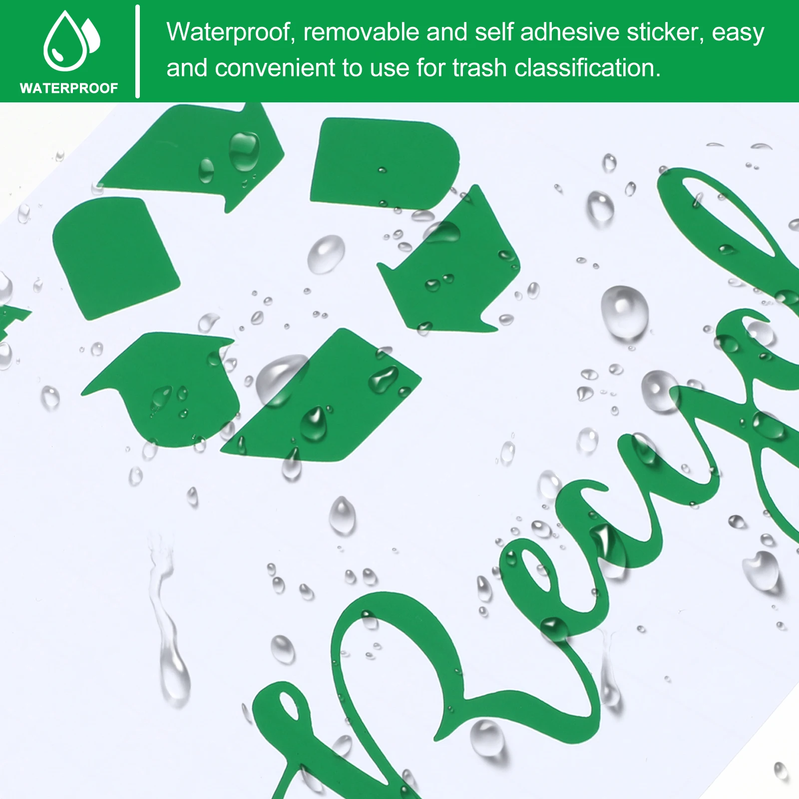 

Garbage Sorting Stickers Recycle Trash Bin Decal Self-Adhesive Waterproof Label Home School Rubbish Classification File