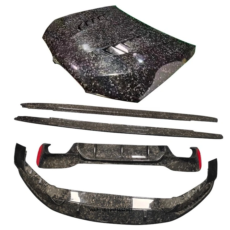 Forged Frilled Carbon G30 G38  LCI Front Lip Rear Diffuser Hood Side Skirt Body Kit Hood for 5 Series