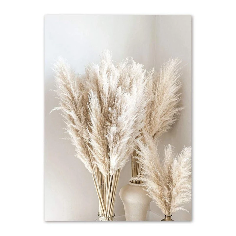 Pintura en lienzo de hierba Beige, pósteres nórdicos e impresiones, imágenes de pared para decoración de sala de estar, 3 piezas