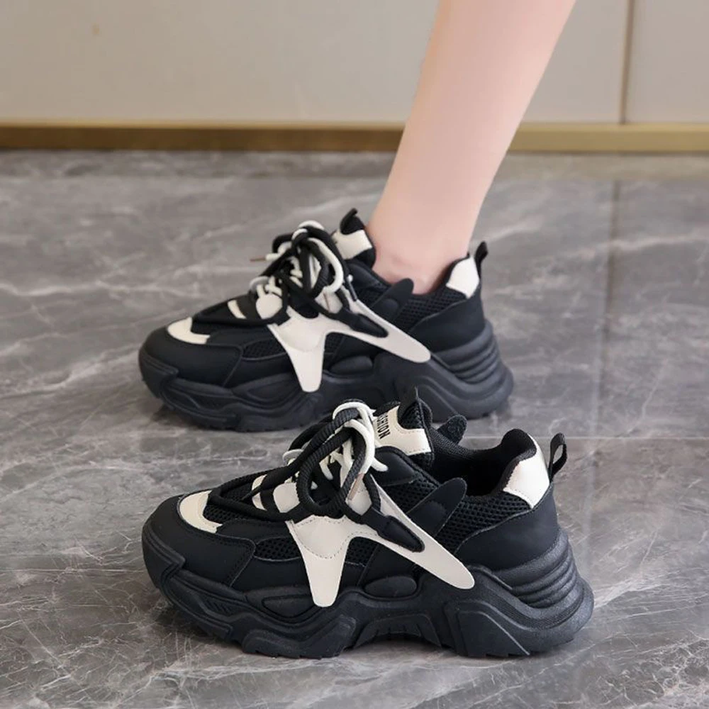 Mesh Breathable Casual Women's Sports Shoes Ladies Woman Running Sneakers New Summer Spring Designer Thick Sole Platform Shoes view 3