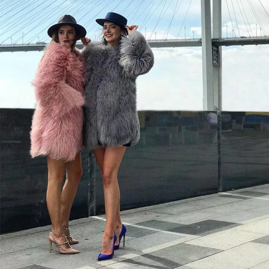 

CNEGOVIK модный Автоледи из ламы 75 см полушубок из натурального меха ламы женская короткая шуба из ламы Монголия Овец Меха Овец