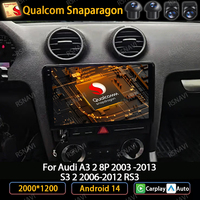 Android 14 Car Radio For Audi A3 8P 2003 - 2013 Wireless CarPlay Auto 4G WIFI Multimedia Video Player GPS 2DIN 360 Camera QLED