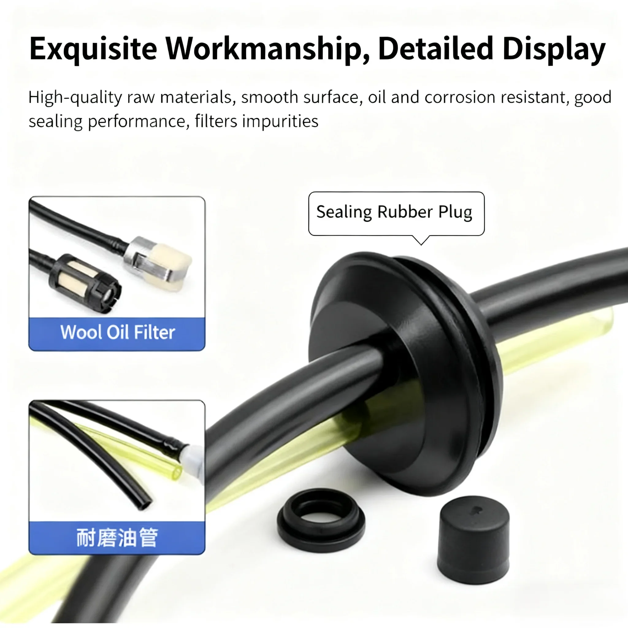 Kit de filtro de combustível universal de alta qualidade com mangueira de linha de combustível - peças de reposição para ferramentas elétricas de jardim