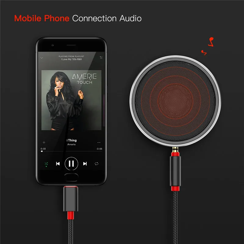 USB 유형-C ~ 3.5mm 잭 오디오 케이블 연장 케이블 이어폰 분배기 스피커 케이블 헤드폰 익스텐더 QBMY, 오디오 케이블 연장 케이블